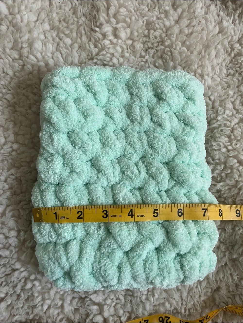 Handmade Chunky Knit Mint Kindle Case
